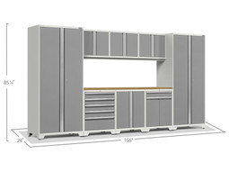 NewAge Pro Series 3.0 White w/Platinum Door 9 Piece Set w/Bamboo Top