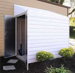 Arrow Yardsaver 4 x 7 ft. Steel Storage Shed Pent Roof Eggshell