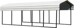 Arrow Steel Carport 10 x 24 x 7 ft. Galvanized Eggshell