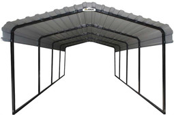 Arrow Steel Carport 12 x 24 x 7 ft. Galvanized Eggshell