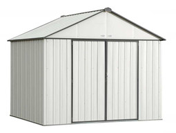 Arrow EZEE Shed Steel Storage 10 x 8 ft. Galvanized Extra High Gable Cream with Charcoal Trim