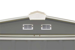 Arrow EZEE Shed Steel Storage 6 x 5 ft. Galvanized Low Gable Charcoal with Cream Trim