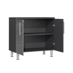 Ulti-MATE Garage 2.0 Series Grey Metallic 3-Piece Workstation Kit with Bamboo Top Ulti-MATE Garage 2.0 Series Grey Metallic 3-Piece Workstation Kit with Bamboo Top