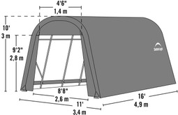 ShelterLogic ShelterCoat 11 x 16 x 10 ft. Wind/Snow Rated Garage Round Green Cover