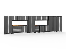 NewAge Bold 3.0 Grey 15 PC Set w/Bamboo Worktops & LED Lights