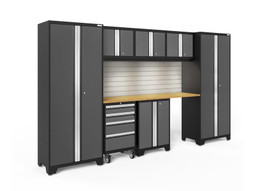 NewAge Bold 3.0 Grey 8 Piece Set w/Bamboo Worktop, LED Lights & Backsplash NewAge Bold 3.0 Grey 8 Piece Set w/Bamboo Worktop, LED Lights & Backsplash