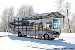 Arrow RV Carport, 14 x 47 x 14 - Eggshell