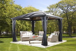 Sojag Meridien 10x12 Hardtop Gazebo with Mosquito Netting