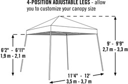 ShelterLogic Pop-Up Canopy HD - Slant Leg 12 x 12 ft. Terracotta