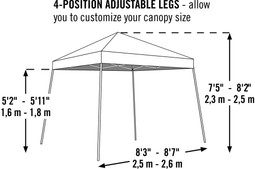 ShelterLogic Pop-Up Canopy HD - Slant Leg 8 x 8 ft. Terracotta