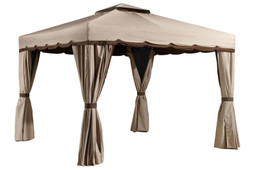 Sojag Roma 10x10 Soft Top Gazebo with Mosquito Netting, Privacy Curtains
