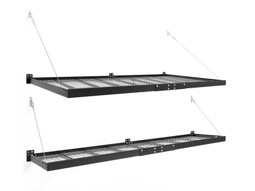 NewAge Pro Series 4 ft. x 8 ft. and 2 ft. x 8 ft. Wall Mounted Steel Shelf Set - Black NewAge Pro Series 4 ft. x 8 ft. and 2 ft. x 8 ft. Wall Mounted Steel Shelf Set - Black