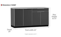 NewAge Aluminum Slate 64"W x 24"D Outdoor Kitchen Set w/Countertop NewAge Aluminum Slate 64"W x 24"D Outdoor Kitchen Set w/Countertop