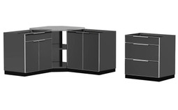 NewAge Aluminum Slate 184"W x 24"D Outdoor Kitchen Combo NewAge Aluminum Slate 184"W x 24"D Outdoor Kitchen Combo