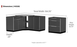 NewAge Aluminum Slate 184"W x 24"D Outdoor Kitchen Combo NewAge Aluminum Slate 184"W x 24"D Outdoor Kitchen Combo