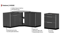 NewAge Aluminum Slate 184"W x 24"D Outdoor Kitchen Combo NewAge Aluminum Slate 184"W x 24"D Outdoor Kitchen Combo