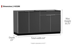 NewAge Aluminum Slate 64"W x 24"D Outdoor Kitchen Set NewAge Aluminum Slate 64"W x 24"D Outdoor Kitchen Set