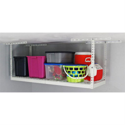 SafeRacks 2' x 6' Overhead Storage Rack 18" - 33" Drop - White SafeRacks 2' x 6' Overhead Storage Rack 18" - 33" Drop - White