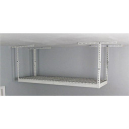 SafeRacks 2' x 6' Overhead Storage Rack 24" - 45" Drop - White SafeRacks 2' x 6' Overhead Storage Rack 24" - 45" Drop - White