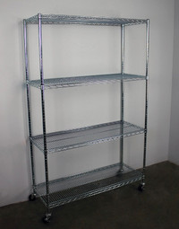 SafeRacks 72"H x 48"W x 18"D 4-Tier NSF Wire Shelving SafeRacks 72"H x 48"W x 18"D 4-Tier NSF Wire Shelving