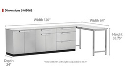 NewAge Stainless Steel 184"W x 24"D Outdoor Kitchen Set w/Countertops NewAge Stainless Steel 184"W x 24"D Outdoor Kitchen Set w/Countertops