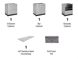 NewAge Stainless Steel 4-Piece Outdoor Kitchen Set with Countertop & Covers