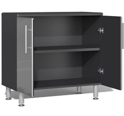 Ulti-MATE Garage 2.0 Series Silver Metallic 8-Piece Combo with Bamboo Worktop