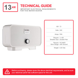 Atmor 13000Watts/240V Electric Tankless Water Heater Atmor 13000Watts/240V Electric Tankless Water Heater