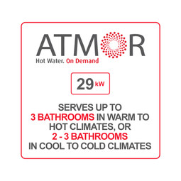 Atmor 29kW 5.4 GPM Electric Tankless Water Heater Atmor 29kW 5.4 GPM Electric Tankless Water Heater