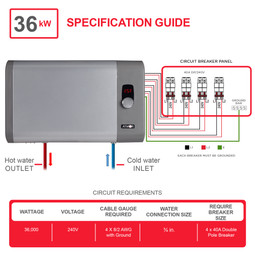 Atmor 36kW 7.1 GPM Electric Tankless Water Heater