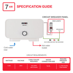 Atmor 7000Watts/240V 1.6 GPM Electric Tankless Water Heater (2-Pack)