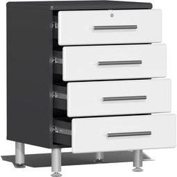 Ulti-MATE Garage 2.0 Series White Metallic 5 Piece Set with Bamboo Worktop Ulti-MATE Garage 2.0 Series White Metallic 5 Piece Set with Bamboo Worktop