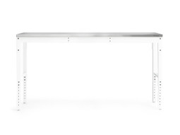 NewAge Pro Series 72" Adjustable Height Stainless Steel Workbench - White NewAge Pro Series 72" Adjustable Height Stainless Steel Workbench - White