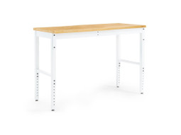 NewAge Pro Series 56" Adjustable Height Bamboo Workbench - White NewAge Pro Series 56" Adjustable Height Bamboo Workbench - White