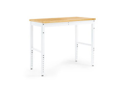 NewAge Pro Series 48" Adjustable Height Bamboo Workbench - White