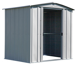 Arrow Classic Steel Storage Shed 6x5 - Flute Grey