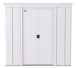 Arrow Classic Steel Storage Shed 6x4 - Flute Grey