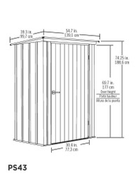 Spacemaker Patio Storage Shed 4x3 Teal and Anthracite