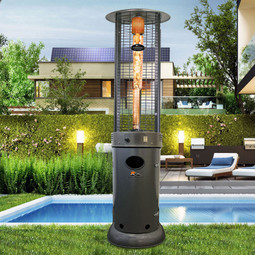 Paragon Outdoor Vulcan Round Flame Tower Heater, 82.5”, 32,000 BTU - Silver Vein Paragon Outdoor Vulcan Round Flame Tower Heater, 82.5”, 32,000 BTU - Silver Vein