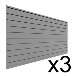 Proslat Garage Storage PVC Slatwall 3 pack 96 sq ft - Light Gray Proslat Garage Storage PVC Slatwall 3 pack 96 sq ft - Light Gray