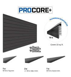 Proslat PROCORE+ Black Carbon fiber PVC Slatwall 8 ft. x 4 ft. Proslat PROCORE+ Black Carbon fiber PVC Slatwall 8 ft. x 4 ft.