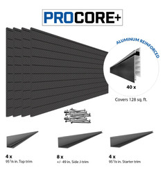 Proslat PROCORE+ Black Carbon fiber PVC Slatwall (4 Pack) 128 sq ft Proslat PROCORE+ Black Carbon fiber PVC Slatwall (4 Pack) 128 sq ft