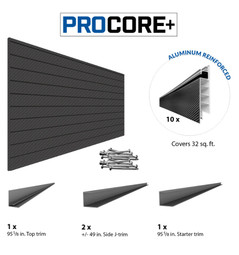 Proslat PROCORE+ Black Carbon fiber PVC Slatwall Mini Bundle Proslat PROCORE+ Black Carbon fiber PVC Slatwall Mini Bundle