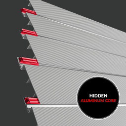 Proslat PROCORE+ Silver Gray Carbon fiber PVC Slatwall (3 Pack) 96 sq ft