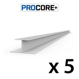 Proslat 8 ft. PROCORE+ Silver Gray PVC H-Trim Pack (5-Pack)