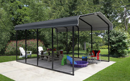 Arrow Steel Carport 12 x 20 x 9 ft. Galvanized Charcoal