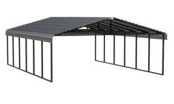 Arrow Steel Carport 20 x 29 x 9 ft. Galvanized Charcoal