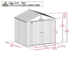 Arrow Elite Steel Storage Shed 8x6 Galvalume