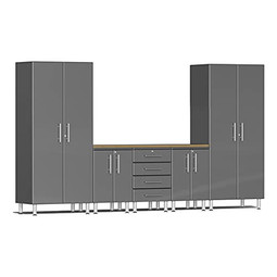 Ulti-MATE Garage 2.0 Series Grey Metallic 6-Piece Kit with Bamboo Top Ulti-MATE Garage 2.0 Series Grey Metallic 6-Piece Kit with Bamboo Top