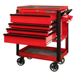 Extreme Tools EX Series 33" 4-Drawer Deluxe Series Tool Cart - Red w/Black Drawer Pulls